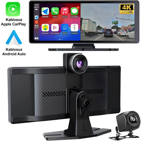 Araç bluetooth aekranı 10” çift güvenlik kameralı