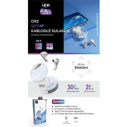 Link Tech şeffaf kulaklık