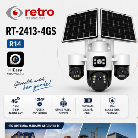 Retro RT-2413-4GS Solar Kamera