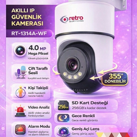 Retro 4MP Wifi Kamera RT-1314-Wifi