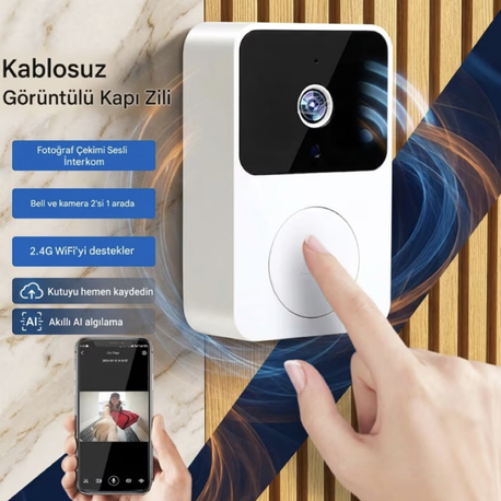Kablosuz HD Video Kapı Zili – WiFi Bağlantılı Akıllı Güvenlik Kamerası