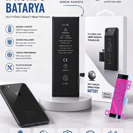 iPhone 8 Yüksek Amper Batarya(2210mAh)