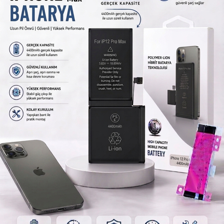 iPhone 12 Promax Yüksek Amperli Batarya(4400mAh)