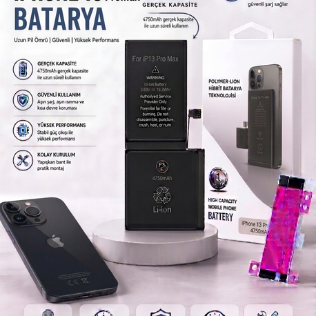 iPhone 13 Promax Yüksek Amperli Batarya(4750mAh)