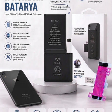 iPhone XR Yüksek Amperli Batarya (3510mAh)
