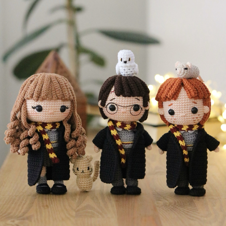 Harry Potter Karakterleri ve Hayvanlar Seti (Harry, Ron, Hermione, Dobby, ve hayvanlar) 