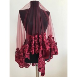 BORDO 3D ÇİÇEKLİ DUVAK & KUŞAK