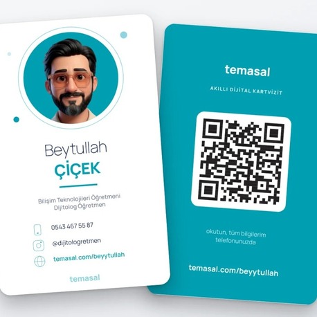 NFC Kartvizit — Karakterli Dikey