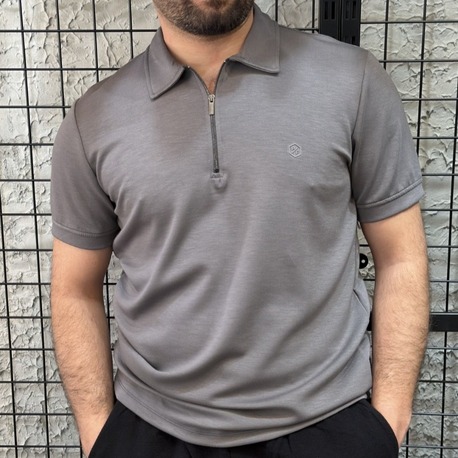 Regular Fit Polo Yaka Fermuarlı %100 Pamuk T-Shirt