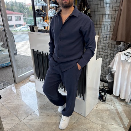 Krinkıl Oversize Premium Takım Lacivert