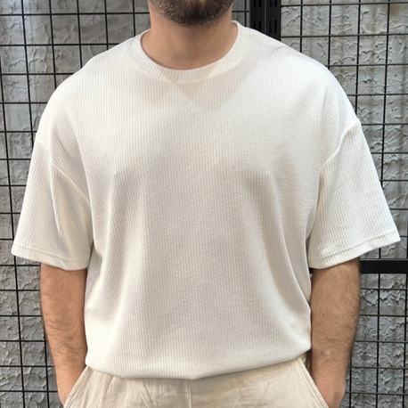 Oversize Beyaz Triko T-Shirt