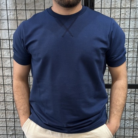 Yarım Oversize Lacivert %100 Pamuk Tişört