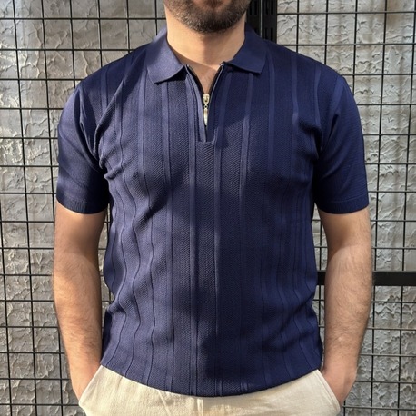 Triko Polo Yaka Lacivert T-Shirt