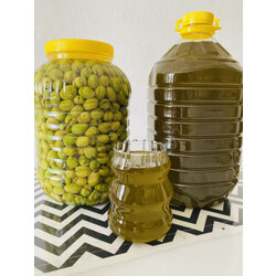 Erken hasat soğuk sıkım zeytinyağı 5 litre Ve 5lik kırma zeytin 