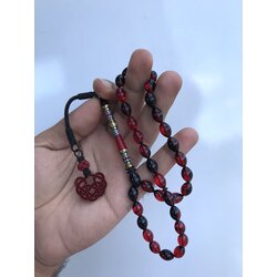 9-12;5MM İŞLEME SANATLI ATEŞİ KEHRİBAR KAZAZiYE KOMBİNLİ