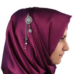 Kristal Taşlı Gümüş Rengi Lüx Şal Eşarp İğnesi (ST003)