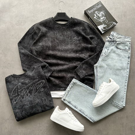 YIKAMALI KUMAŞ SWEAT + BAGGY KOT PANTALON 