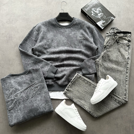 YIKAMALI KUMAŞ SWEAT + BAGGY KOT PANTALON 