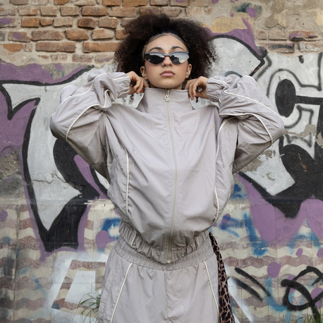 Gst Grey | Boxy Parachute Jacket
