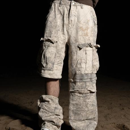 Cream Baggy Fit | Cargo Pant Şort
