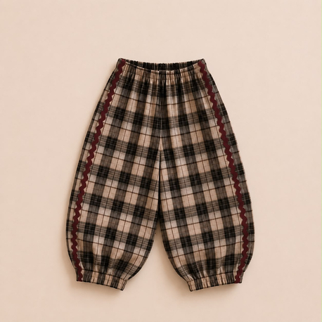 Kışlık ekose balon pantolon