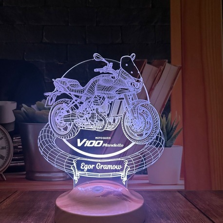 Moto Guzzi V100 Mandello 3D Led Gece Lambası