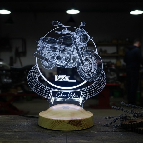 3D Moto Guzzi V7 Led Gece Lambası