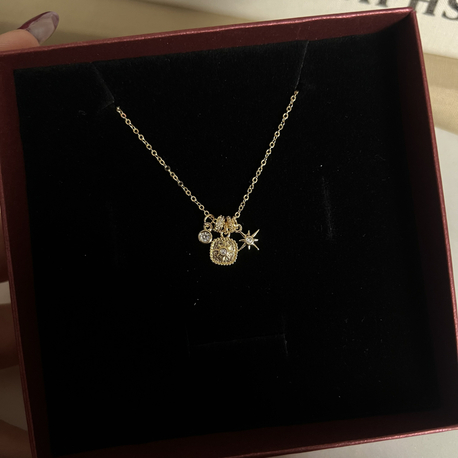 Güneş Charm kolye | 14k