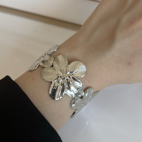 Silver Yonca Kelepçe | çelik 