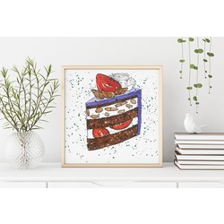 Çilekli Bademli Pasta / Strawberry Almond Cake