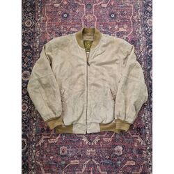 Vintage Bomber Nubuk Deri Ceket 