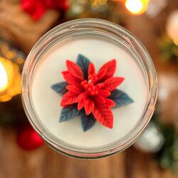 Poinsettia candle