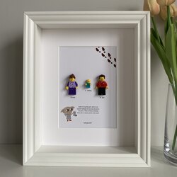 20x25 Bebekli Üç Figürlü Kişiselleştirilebilir Aile Çerçevesi
