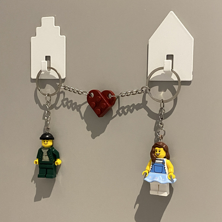 Kişiselleştirilebilir Çift Lego Figür Anahtarlık