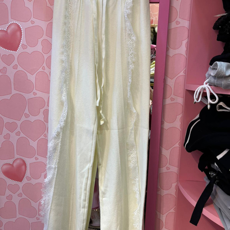 Dantel detaylı angora pantolon