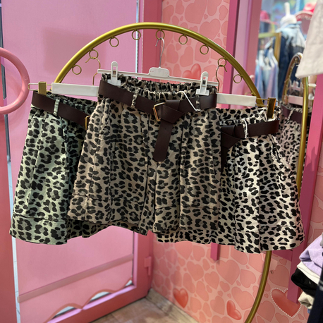 Leopar desen ithal koton şort