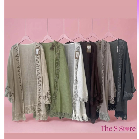 İthal işlemeli kimono