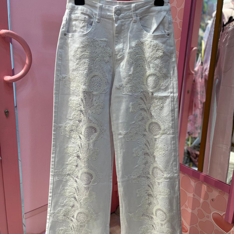 Dantel işlemeli premium jean