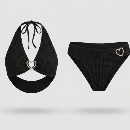 Kalp aksesuarlı bikini