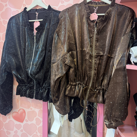 Mini taşlı bomber ceket