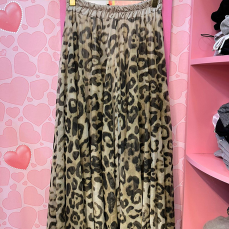 Leopar desen ithal tül etek