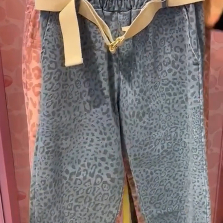 Leopar desenli İtalyan jean