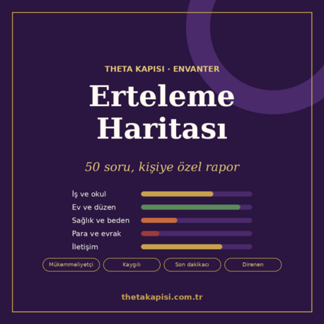 Erteleme Haritası | 50 Soruluk Envanter + Kişiye Özel Rapor (PDF)