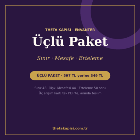 Üçlü Paket | Sınır + İlişki Mesafesi + Erteleme Haritası (3 Envanter + 3 Rapor)