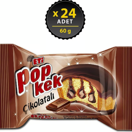 Eti Popkek Çikolatalı Kek 60 g x 24 Adet