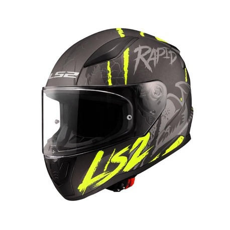 LS2 Rapid 2 Raven Mat Siyah-Gri-Neon Sarı