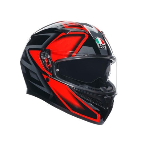 Agv K3 Compound Black Red Kapalı Kask