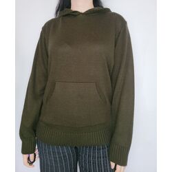 khaki green sweater with hood