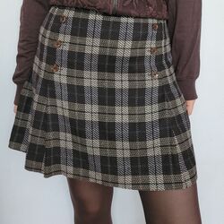Plaid mini skirt