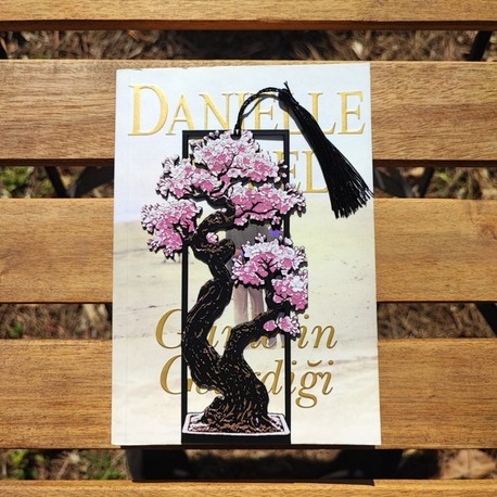 Tia Craft Bonsai Ağacı Motifli 3D Kitap Ayracı Pembe Püsküllü Dekoratif Hediyelik
